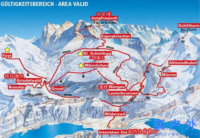 冬天瑞士行,少女峰地區戶外旅行攻略(火車、纜車、徒步、滑雪)