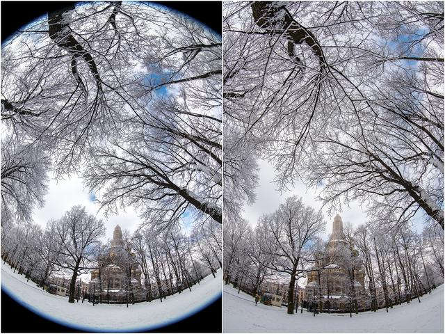 去俄羅斯旅行，用魚眼鏡頭記錄視野下的銀白世界