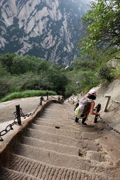 西安華山一日游,全程徒步西岳華山五峰全攻略