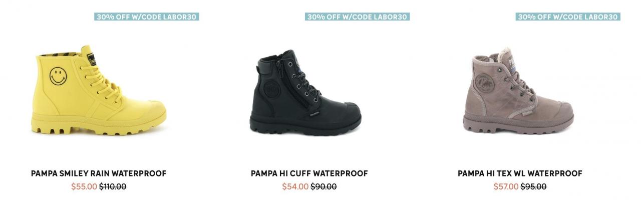 PALLADIUM防水休閑軍靴五折再七折,全天候穿搭走出自在步伐