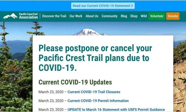 新型冠狀病毒肺炎疫情肆虐,美國PCT 4300公里步道封閉