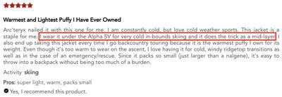 始祖鳥Cerium SV羽絨服實測,了解下Arc'teryx羽絨服好在哪?