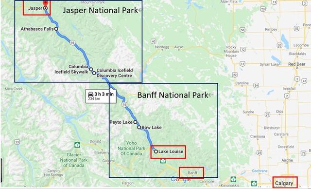 加拿大自駕游,冰原大道公路上的一路美景