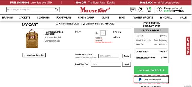 moosejaw海淘攻略,手把手詳細網購圖文教程
